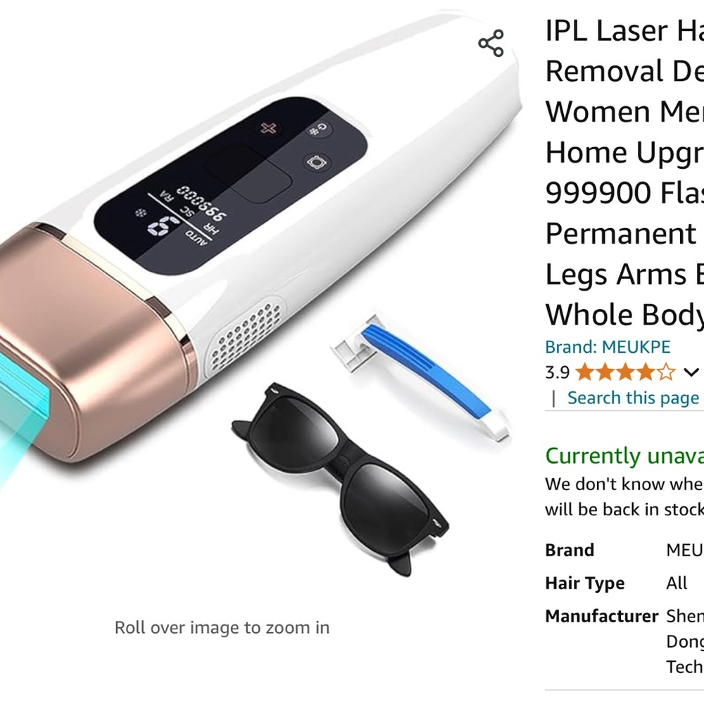 IPL Laser Hair Removal Device Upgraded to 999,900 Flashes Permanent Whole Body